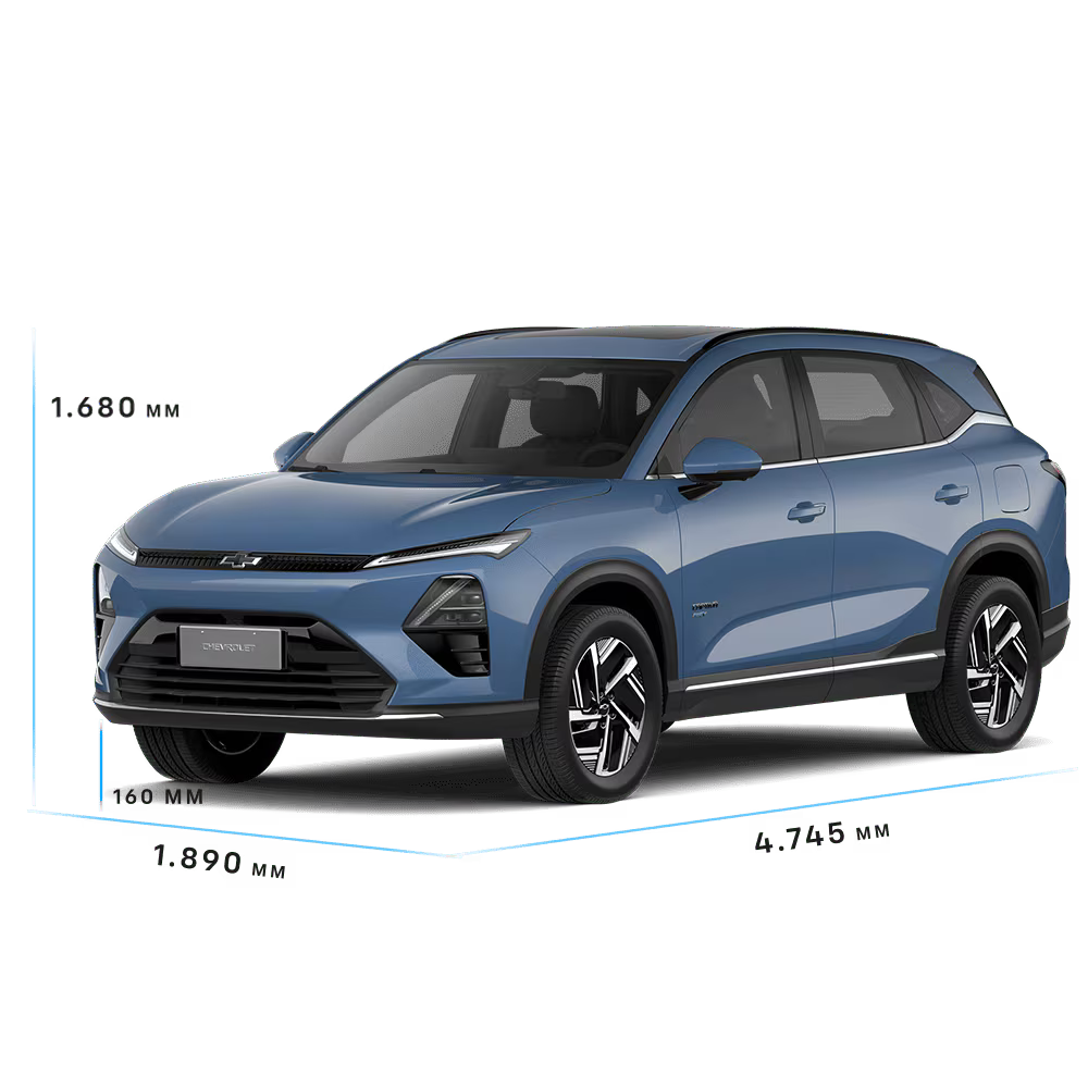 Vista dimensiones de la Chevrolet Captiva Híbrida