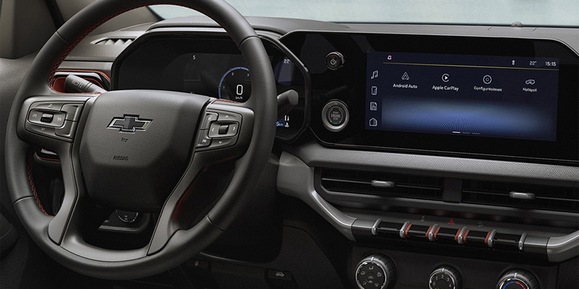 Interior con detalles de lujo Nueva Chevrolet Colorado